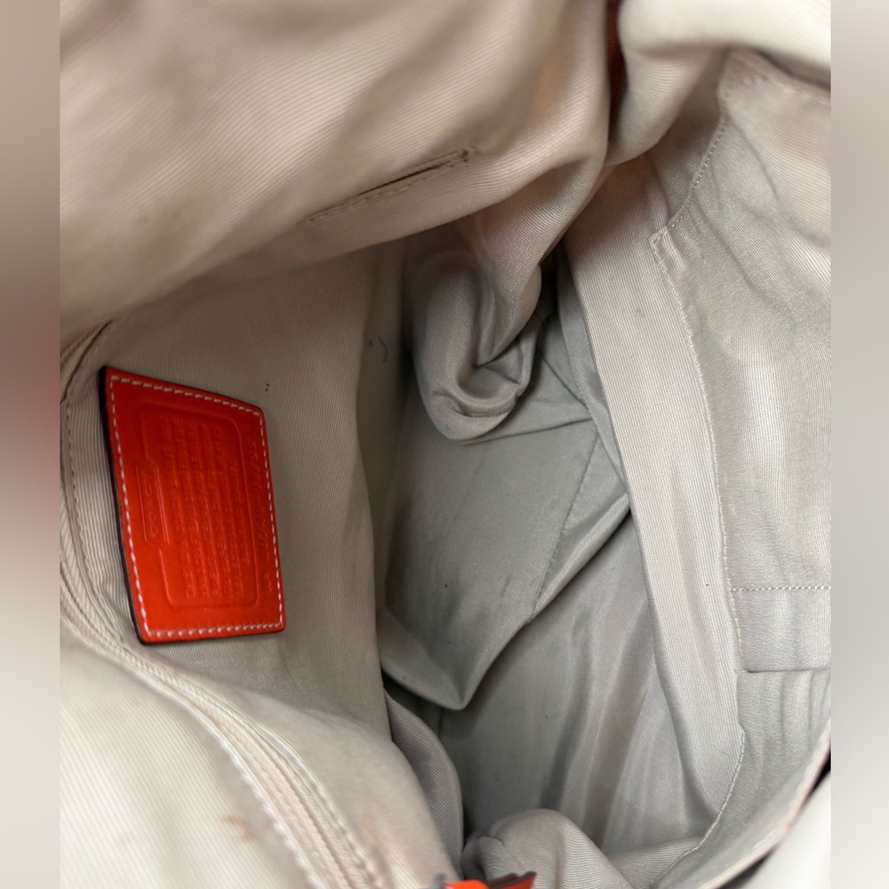 Coach Hampton Watercolor Pastel Stripes Small Tote Handbag 11756 style - Picture 7 of 7